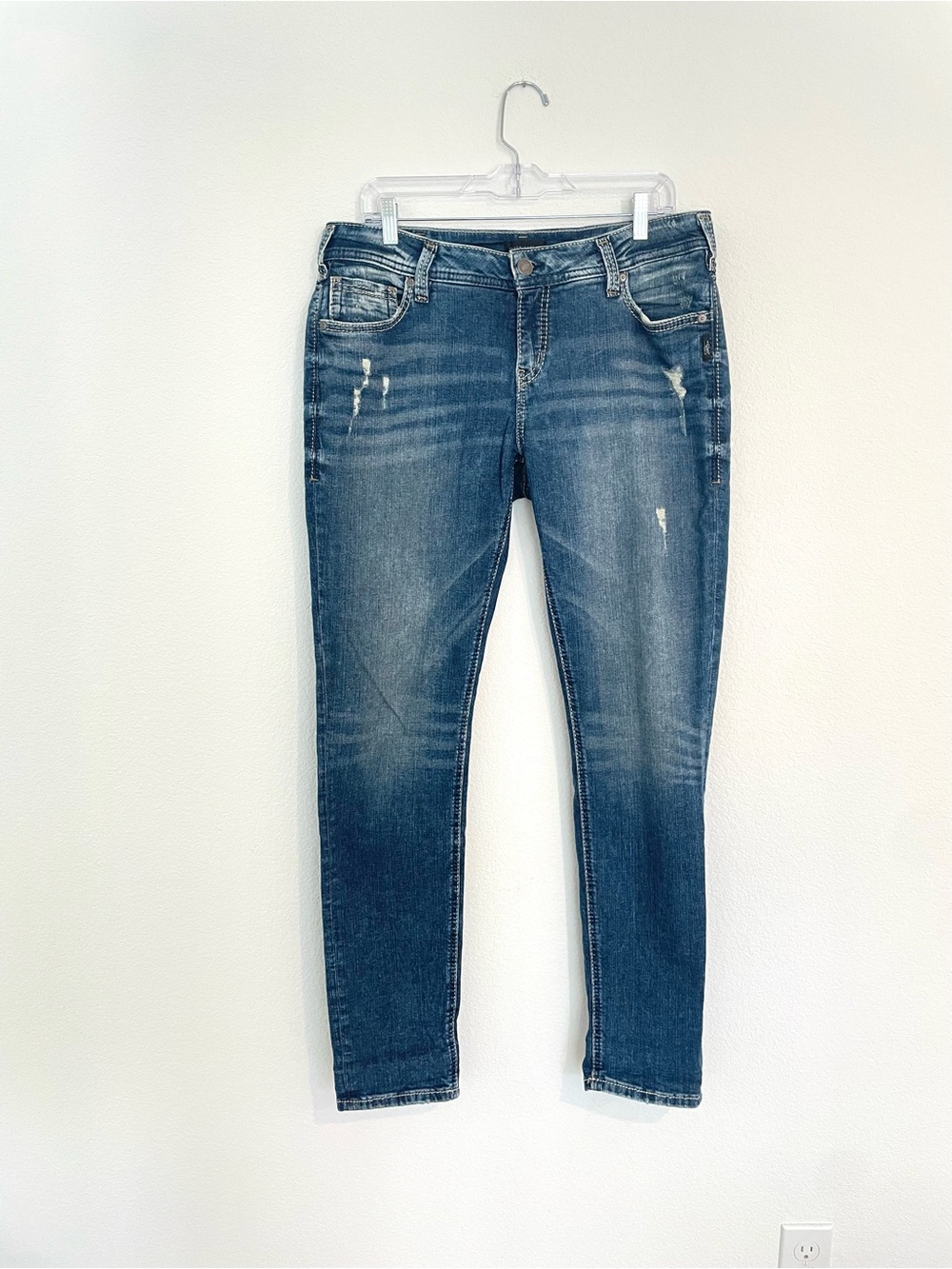 Silver Jeans Girlfriend Skinny Blue Wash Women’s 33x29 Jeans